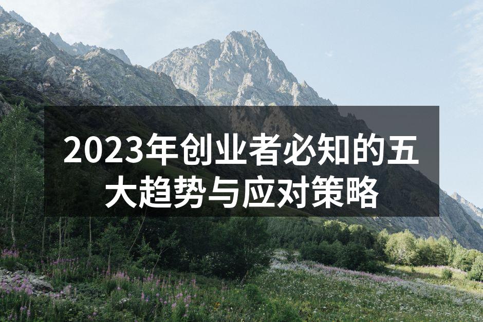2023年创业者必知的五大趋势与应对策略